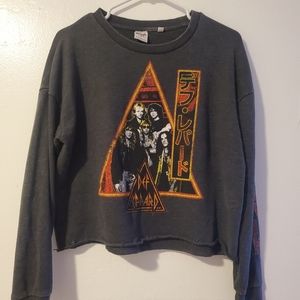 Vintage Def Leppard Crop Pullover